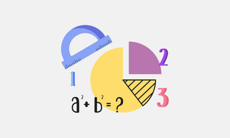 Cartoon maths elements background, education