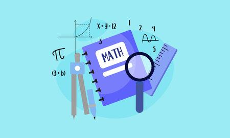 Cartoon maths elements background, educationのイラスト素材