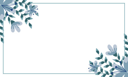 Wedding invitation template with floral frame backgroundのイラスト素材