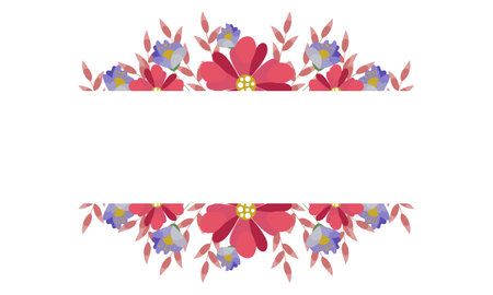 Wedding invitation template with floral frame backgroundのイラスト素材