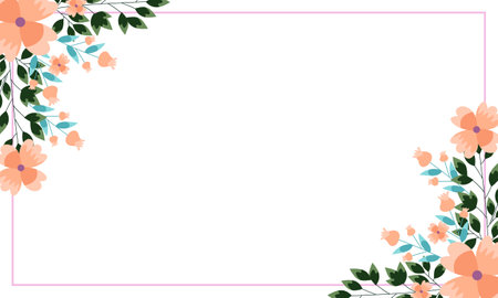 Wedding invitation template with floral frame backgroundのイラスト素材