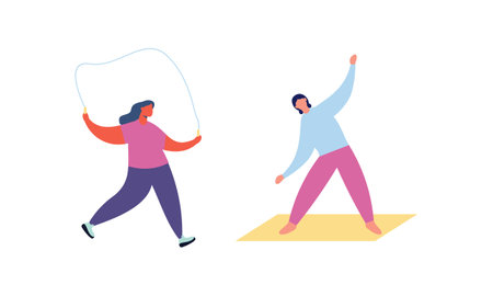 People doing sports activities illustration vectorのイラスト素材