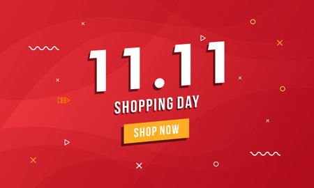 11.11 Shopping day sale. Global shopping world day Sale on colorful background