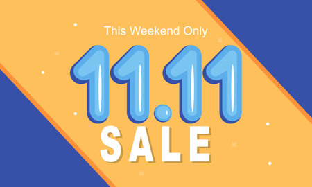 11.11 Shopping day sale. Global shopping world day Sale on colorful background
