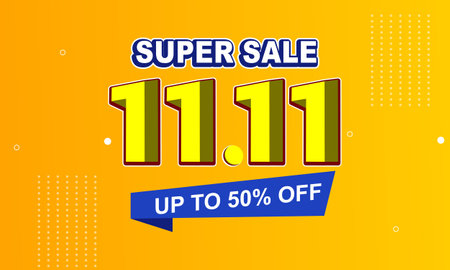 11.11 Shopping day sale. Global shopping world day Sale on colorful backgroundのイラスト素材