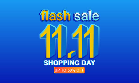 11.11 Shopping day sale. Global shopping world day Sale on colorful backgroundのイラスト素材