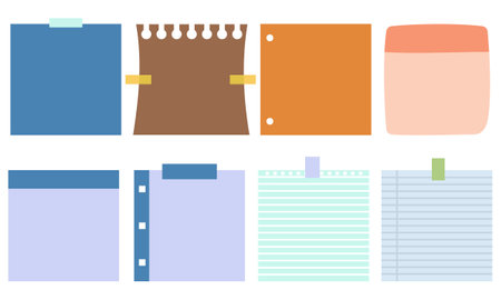 Collection of sticky note illustrations vectorのイラスト素材