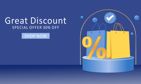 Shopping sale promotion banner. Concept of great discount, suitable for black friday and anniversary.のイラスト素材