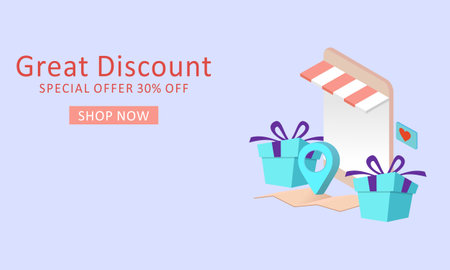 Shopping sale promotion banner. Concept of great discount, suitable for black friday and anniversary.のイラスト素材
