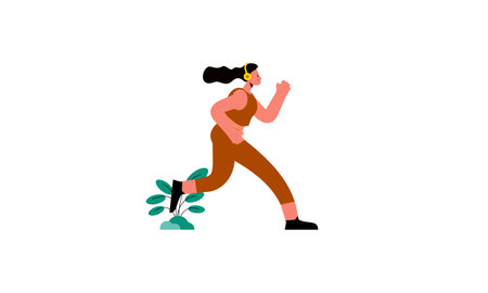 Running jogging time illustration vectorのイラスト素材