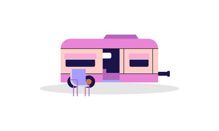 Campervan caravan design vector illustrationのイラスト素材