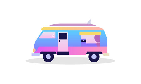 Campervan caravan design vector illustrationのイラスト素材