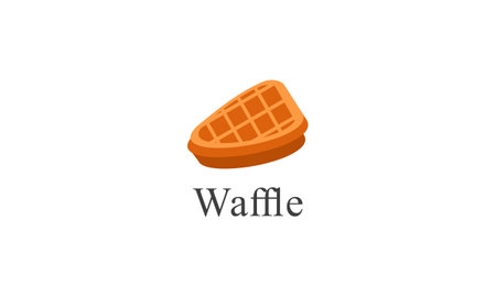 Waffle dessert sweet food bakery logoのイラスト素材