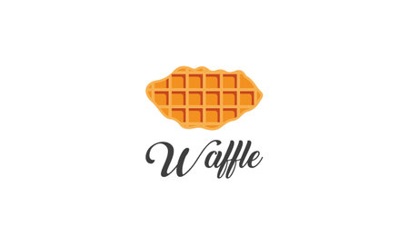 Waffle dessert sweet food bakery logoのイラスト素材