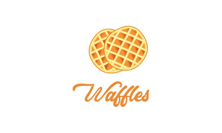 Waffle dessert sweet food bakery logoのイラスト素材
