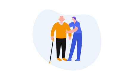 Home care services for elderly disabled illustrationのイラスト素材