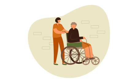 Home care services for elderly disabled illustrationのイラスト素材