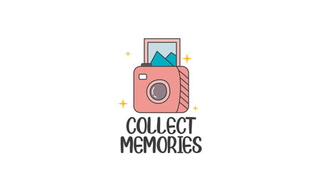 Retro vintage logotype of old camera logo graphicのイラスト素材