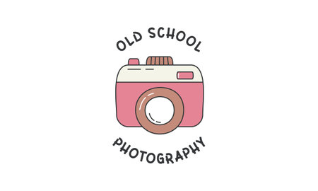 Retro vintage logotype of old camera logo graphic