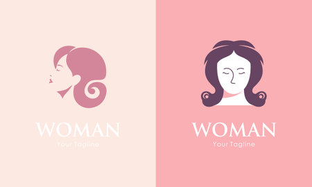 Woman face and beauty logo collection vectorのイラスト素材