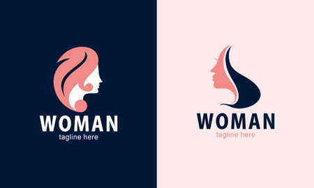 Woman face and beauty logo collection vectorのイラスト素材