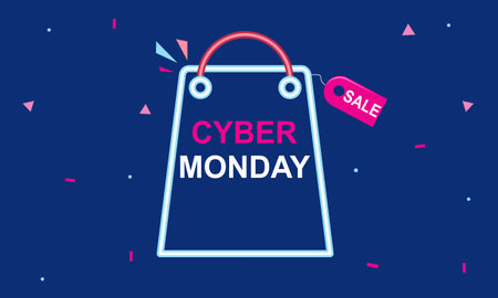 Cyber monday sale concept banner vector illustration for your projectsのイラスト素材