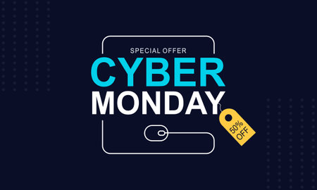 Cyber monday sale concept banner vector illustration for your projectsのイラスト素材
