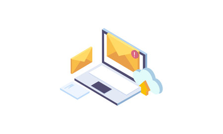Email marketing isometric campaign vector illustrationのイラスト素材