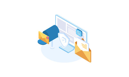 Email marketing isometric campaign vector illustrationのイラスト素材