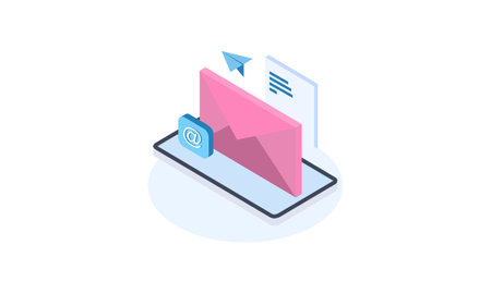 Email marketing isometric campaign vector illustrationのイラスト素材