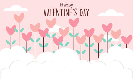 Valentines day background with heart shaped balloons illustrationのイラスト素材