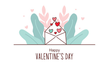 Valentines day background with heart shaped balloons illustrationのイラスト素材