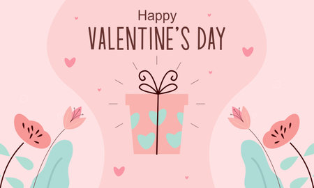 Valentines day background with heart shaped balloons illustrationのイラスト素材