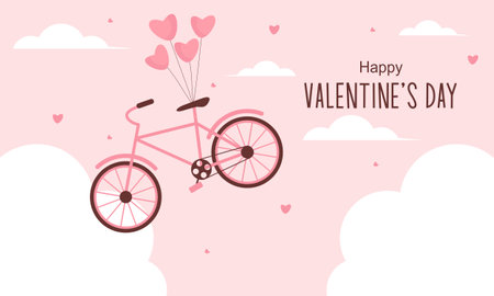 Valentines day background with heart shaped balloons illustrationのイラスト素材