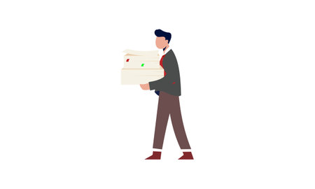 Employee overloaded with plenty of work illustrationのイラスト素材