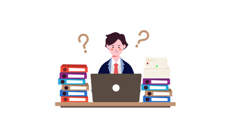 Employee overloaded with plenty of work illustrationのイラスト素材