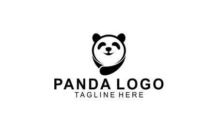Panda bear silhouette logo design vector templateのイラスト素材