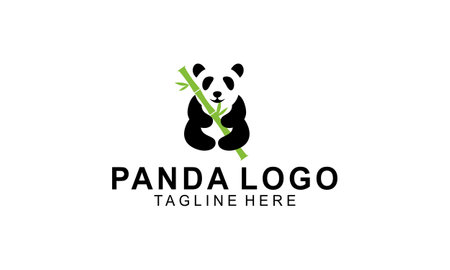 Panda bear silhouette logo design vector templateのイラスト素材