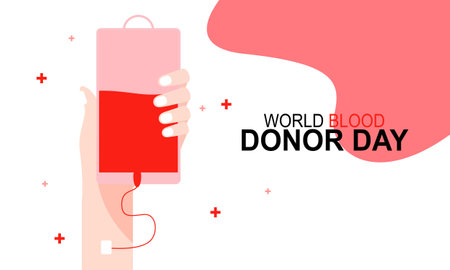 World blood donor day heart and blood drop concept posterのイラスト素材
