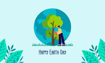 International Mother Earth Day. Environmental problems and environmental protectionのイラスト素材