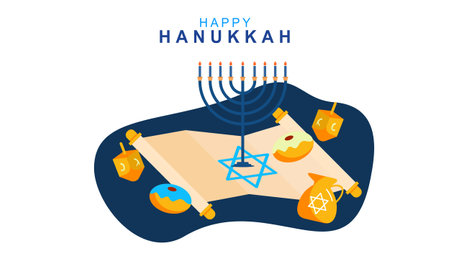 Hanukkah menorah. Happy jewish holiday hanukkah conceptのイラスト素材