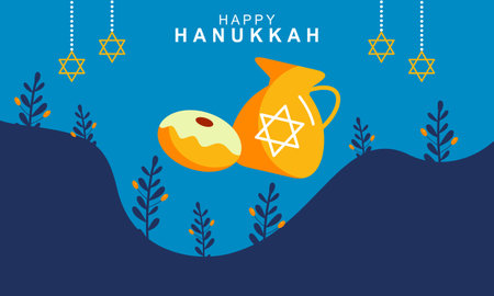 Hanukkah menorah. Happy jewish holiday hanukkah conceptのイラスト素材