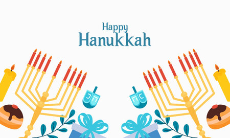 Hanukkah menorah. Happy jewish holiday hanukkah conceptのイラスト素材