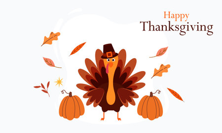 Happy thanksgiving background in flat designのイラスト素材