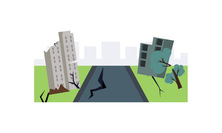 Earthqauke background scene illustration vectorのイラスト素材