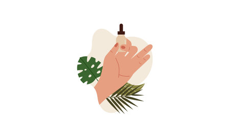 Natural cosmetic from organic plants in female vectorのイラスト素材