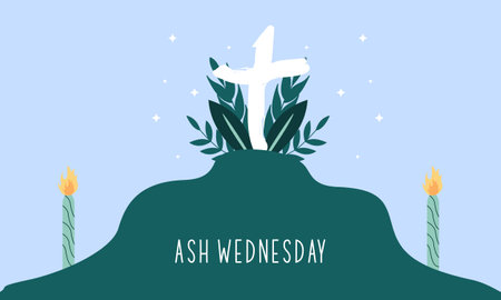 Ash Wednesday is a Christian holy day of prayer and fastingのイラスト素材
