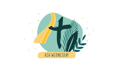 Ash Wednesday is a Christian holy day of prayer and fastingのイラスト素材