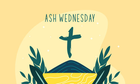 Ash Wednesday is a Christian holy day of prayer and fastingのイラスト素材