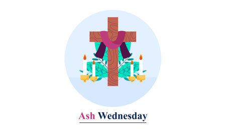 Ash Wednesday is a Christian holy day of prayer and fastingのイラスト素材